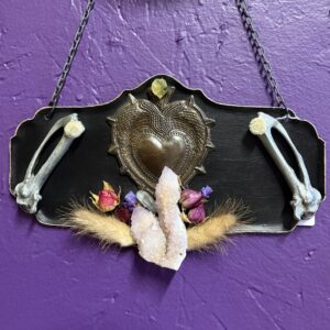 Metal Heart Plaque w/ Bones