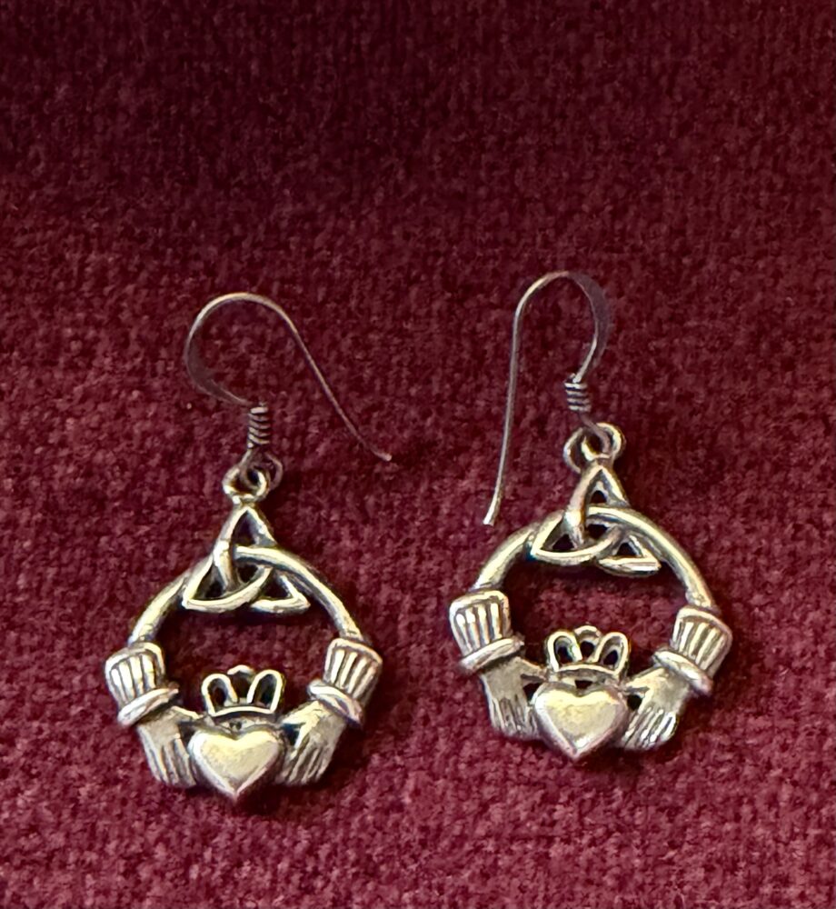 Silver Claddagh Earrings
