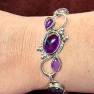 Amethyst and Silver Bracelet