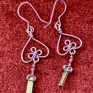 Vintage Green Tourmailne and Garnet Earrings